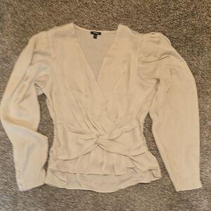 Express Cream Wrap Blouse